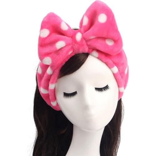 Widening Thickening Wash Face Hair Holder Hairbands Soft Coral Fleece Bow Headband for Women Girls Turban Hair Accessories