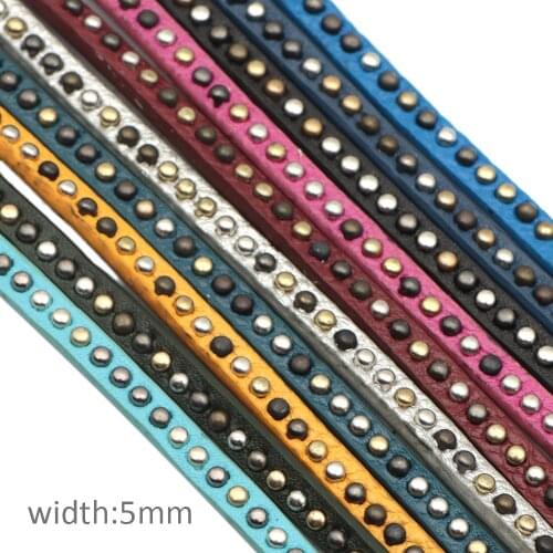 Rhinestone Beading Synthetic Leather Trim Ribbon Handmade Beading Bracelet Jewelry Making Thread Rope Trim Cord,1Yc19542