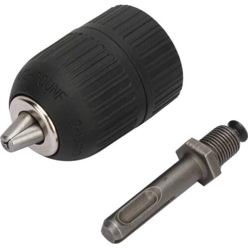 Keyless Drill Chuck 2.0-13mm with 1/2-20UNF + SDS Square Shank Adapter Converter Quick Change Keyless Drill Bit