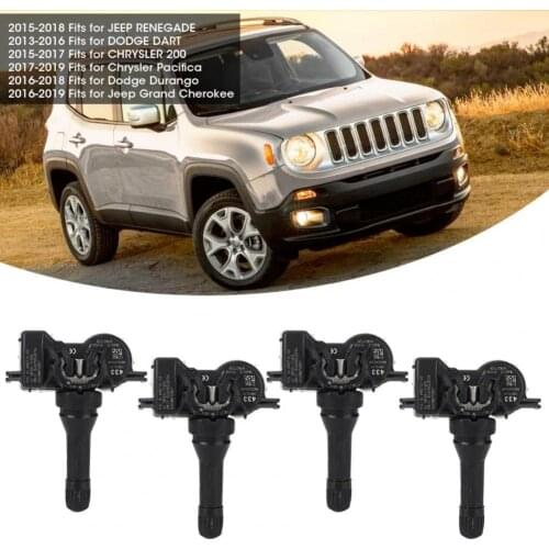 Convenient 4Pcs Practical TPMS Tire Pressure Sensor 68252493AB 68105280AF Black Tire Pressure Sensor Safety