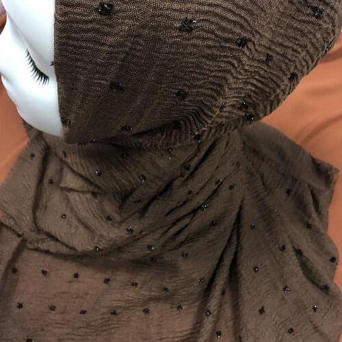 Dot PomPom Bubble Cotton Crinkle crimp Hijab Scarf Long Shawl Wrap Muslim Headband maxi islamic Sjaal 180*90cm