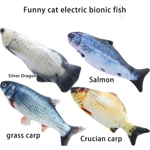 Touch Sensor Type Vibrating Usb Charging Simulation Fish Will Beating Electric Pet Cat Toy Interactive Funny Cat