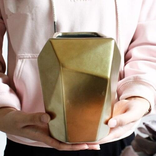 Gold Vase Home Decoration Accessories Plant Stand Flower Vases Wedding Party Decor