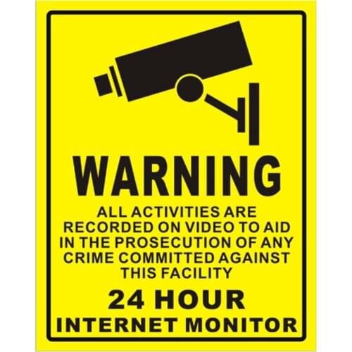 1/10pcs Waterproof Sunscreen PVC Home CCTV Video Surveillance Security Camera Alarm Sticker Warning Decal Signs