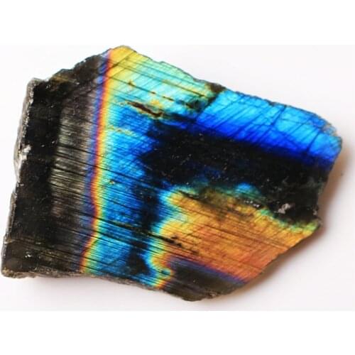 1pc Natural Labradorite Rough Mineral Specimen Crystal Heling Palm Home Decoration