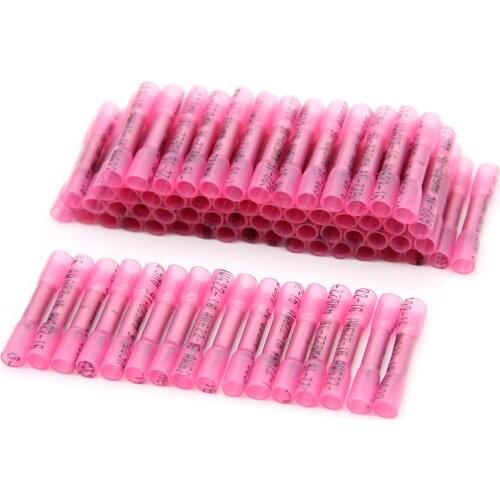 10/20/50pcs Electrical Wire Connectors Insulated Waterproof Heat Shrink Crimping Connector Seal Butt Crimp Terminals 22-18 AWG