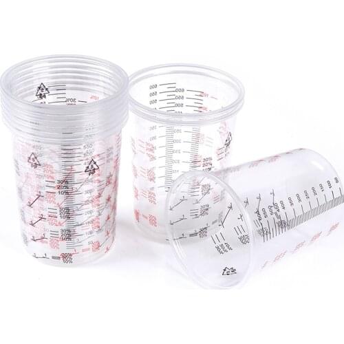 10pcs 600ml Mixing Pots Paint Mixing Calibrated Cup For Accurate Mixing of Paint and Liquids Plastic Paint Mixing Cups