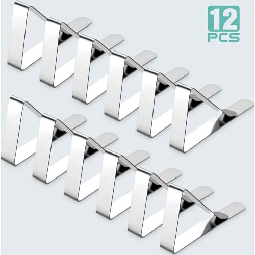 12 Pack Tablecloth Clips,Heavy Duty Table Clips,Stainless Steel Table Cloth Cover Clamps for Picnics Marquees Weddings Party