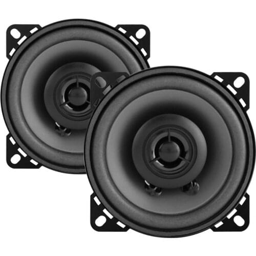 2pcs 4" Car Speakers 60W Car Modified Upgrade Coaxial Audio Speaker Car Coaxial Speaker Black Aluminum alloy