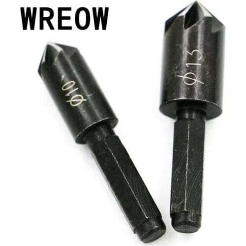 2PCS 7 Flute Sink Chamfer Reamer Cutter 1/4" Hex Shank Countersink Drill Bit Tool Set Cutter Hole Saw set madeira ferramenta