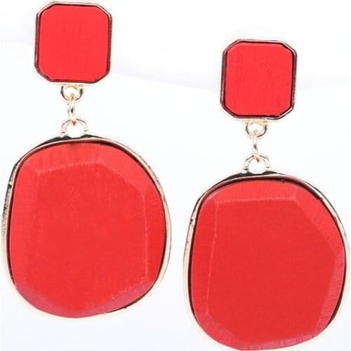 2021 Multiple 19 Style Wood Drop Earrings Fashion For Women Long Earrings Jewelry Bohemia Girls Dangle Gold Earring Wholesale