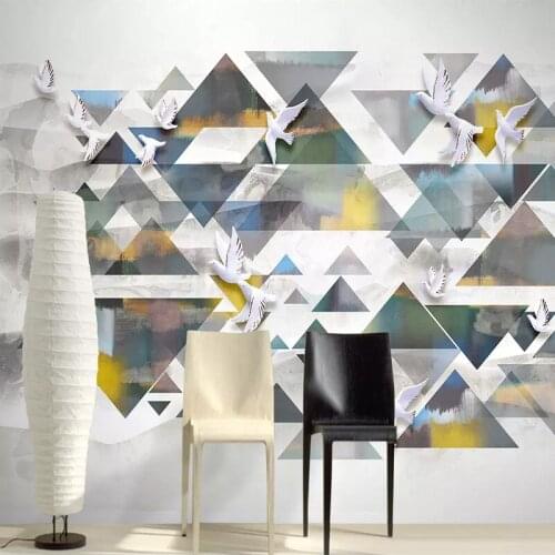 Custom 3D Wallpaper Modern Geometry Ink Landscape Decorative Painting Living Room TV Study Room Background Wall Murals Wallpaper