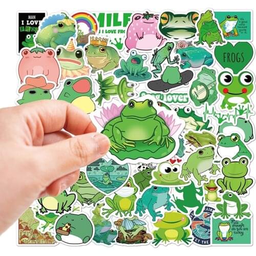 50*Interesting Frog Graffiti Stickers For Skateboard Helmet Anime Cute Frog Toys