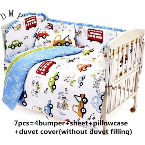 6/7PCS Baby bedding set Cartoon toddler bed ,Duvet Cover, crib bedding set 100% cotton baby bedclothes ,120*60/120*70cm