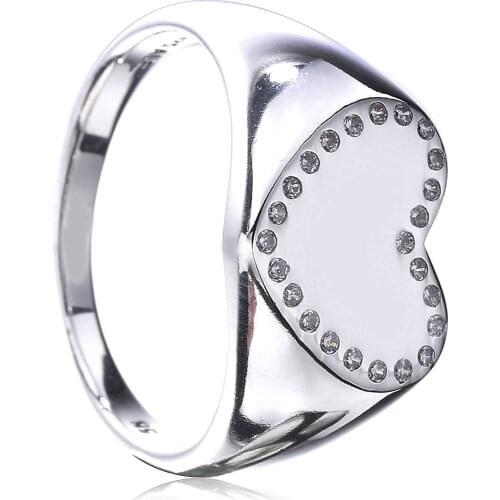 Ajax 925 Sterling Silver Lovely Fashion Heart Engagement Ring Suitable For Women Best Gifts