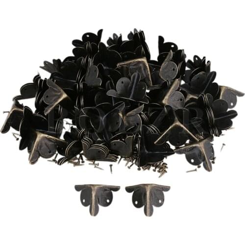 BQLZR Bronze 24 x 24mm Vintage Bronzy Metal Decorative Corner Bracket for Chest Case Box Pack of 100