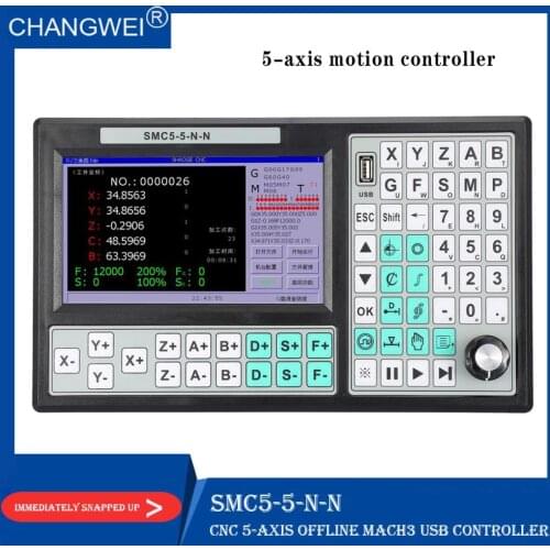 CNC 5 Axis Offline Mach3 USB Controller SMC5-5-N-N 500KHz G-Code 7 Inch Large Screen For CNC Engraving Cutting Machine