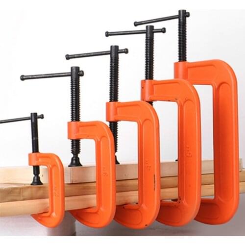 Woodworking Fixture G-Clamp 1"-5" Heavy G-Type Fixture Wide Jaw Openings Fixed Clamp with T-Bar Handle for Quick and Easy