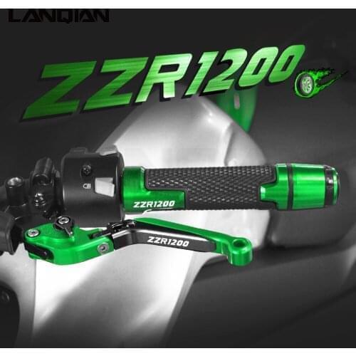 For Kawasaki ZZR1200 Motorcycle Accessories Aluminum Brake Clutch Levers Handlebar hand Grips Ends ZZR 1200 2002 2003 2004 2005