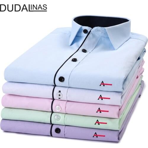 Dudalinas Aramy 2020 mens large size slim casual shirt long sleeve business mens shirt