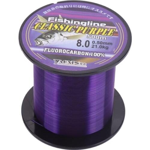 500m Fluorocarbon Monofilament Nylon Fishing Line Carp Fishing Main Line With Plastic Box Purple Fishing Accessories