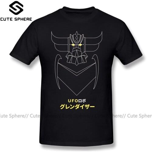 Mazinger T Shirt Grendizer Outline Version T-Shirt 4xl 100 Percent Cotton Tee Shirt Graphic Man Short Sleeves Fun Basic Tshirt