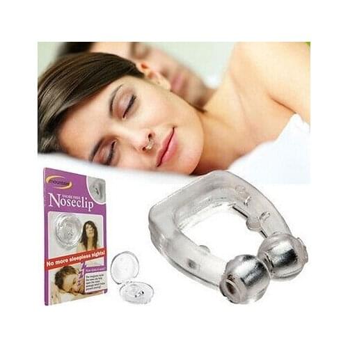 2 PCS Silicone Magnetic Anti Snore Stop Snoring Nose Clip Sleep Tray Sleeping Aid Apnea Guard Night Device with Case