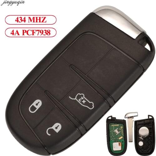 Jingyuqin Remote Control Car Key 434MHZ 4A Chip For Jeep Compass 3 Buttons Original Factory Fob