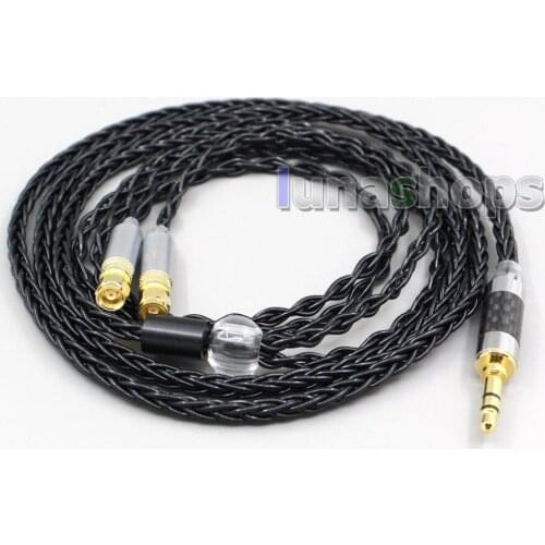 LN006600 2.5mm 4.4mm XLR 8 Core Silver Plated Black Earphone Cable For HiFiMan HE400 HE5 HE6 HE300 HE4 HE500 HE6