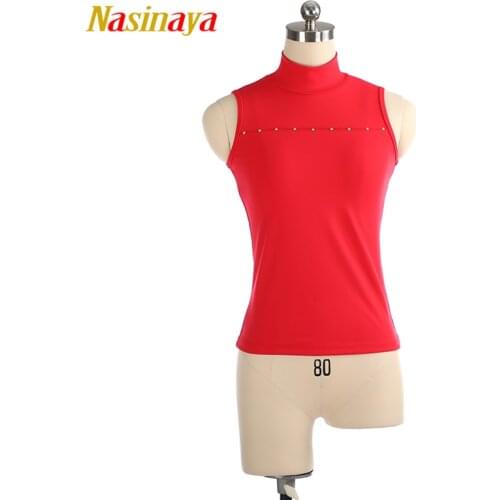 Customized Figure Skating Vest Underwaist T shirt Tops for Girl Women Training Ice Skating Patinaje Gymnastics no sleeve 2