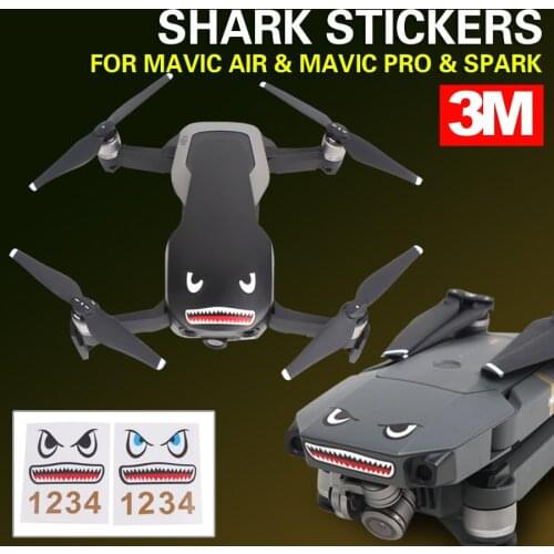 3M Stickers Shark Face Decals Skin Smarthpone Stickers for MAVIC AIR 2 MAVIC Mini Air PRO Spark