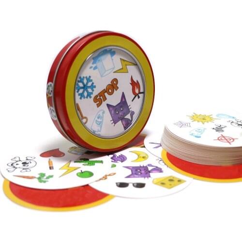 Spot Board Games Mini Style for Kids Classic Education Card Game English Version Home Party Fun Find Match Cards Spot Board Game