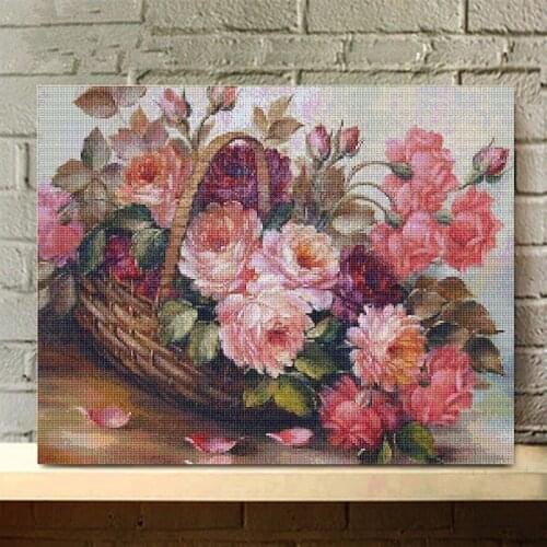 Flowers New Full Painting Diamond Embroidery Flowers Picture full Rhinestone Home Decor Without Frame