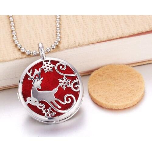 Elk Aroma Diffuser Necklace Perfume Essential Oil Diffuser Aromatherapy Locket Pendant Necklace Women jewelry