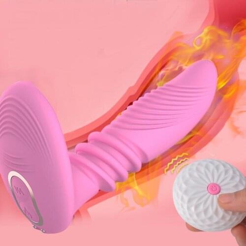 Rechargeable Heating Wireless Remote Vibrator Female Masturbator Wearable Dildo Vibrator Clit Stimulator Massager Sex Toys Q76
