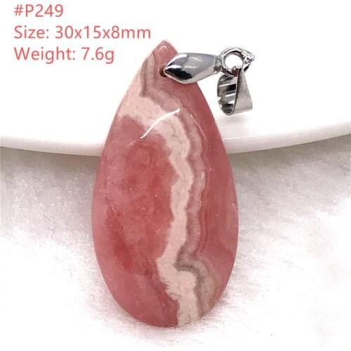 Top Natural Red Rhodochrosite Pendant For Women Lady Man Reiki Love Crystal Water Drop Bead Silver Argentina Stone Jewelry AAAAA