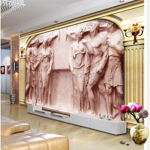 Custom 3D wallpaper murals of European Rome column relief statue murals for the living room TV setting wall vinyl wallpaper