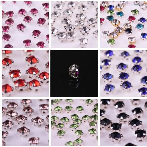Pulaqi SS16 Sew on Rhinestones Applique for Clothing Dress Strass Glass Crystal Rhinestone Crafts Clear Red Stones and Crystal F