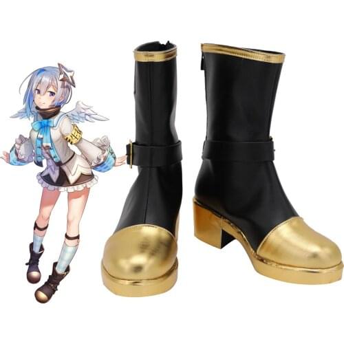 VTuber Hololive Amane Kanata Cosplay Boots Black Shoes Custom Made Any Size