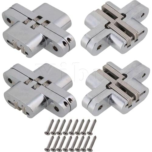 4pcs 05 Counters Hidden Cross Concealed Invisible Hinges Size 2 Silver