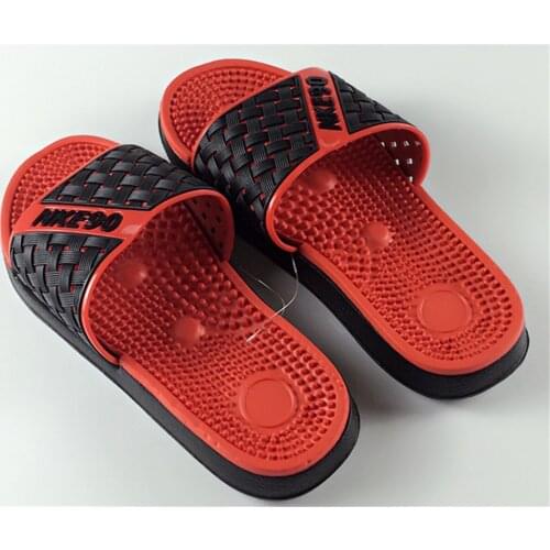 Men Summer Massage Slippers Comfortable Flat Massage Slides Lightweight Non-slip Home Slippers Health Shoes Men Flip-flops