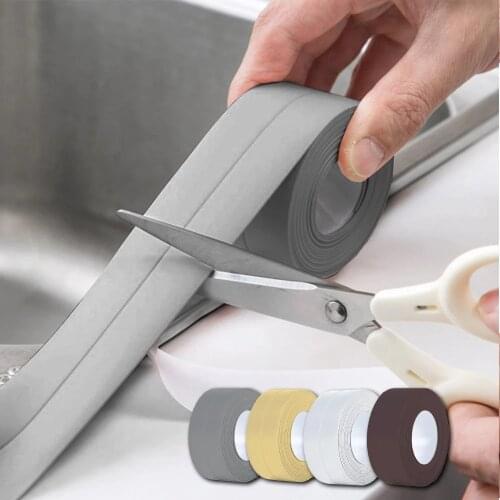 3.8cm*3.2m Sink Bath Sealing Strip Tape PVC Mouldproof Gap Seam Tape Self Adhesive Waterproof Wall Sticker for Bathroom Kitchen