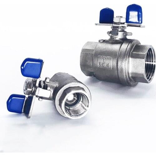 304 Stainless Steel One Piece Ball Valve/Two Piece Ball Valve 1/4 3/8 1/2 3/4 1" BSPT Full Port For Water Gas Oil Switch Adapter