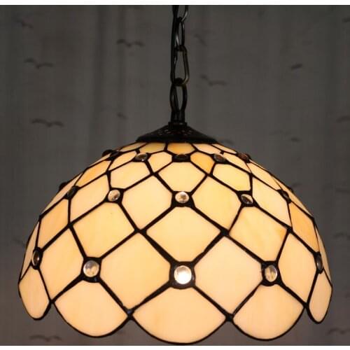 12inch Tiffany Baroque Stained Glass Suspended Luminaire E27 110-240V Chain Pendant lights for Home Parlor Dining Room