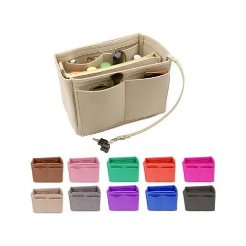 2020 Make up Organizer Felt Insert Bag For Handbag Travel Inner Purse Portable Cosmetic Bag organizer Suitable For Neverfull