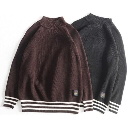 2021 Original Raglan Sleeve Autumn Winter Thickened Long Sleeve O-neck Sweater Mens Japanese Loose Casual Knitted Pullover Coat