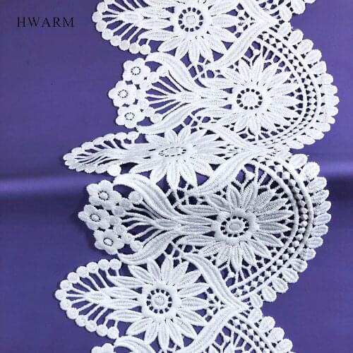 5yard High Quality White African Lace Fabric 2021 For Dresses Diy Milk Silk Sewing Trim Embroidery Wave Monochrome Hollow Ribbon
