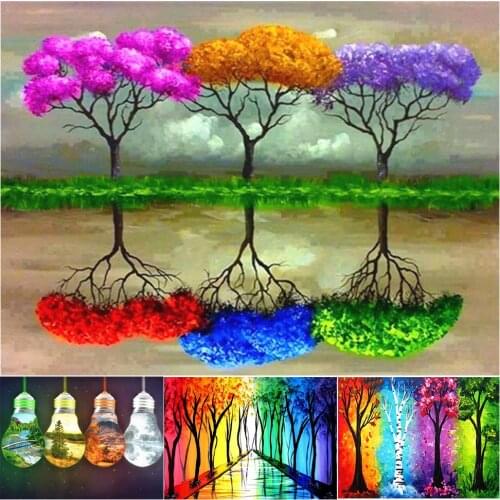 5d Diamond Painting Season Tree Cross Stitch Full Rhinestone Embroidery Mosaic Scenery Art Wall Picture Decor Home Handmade Gift