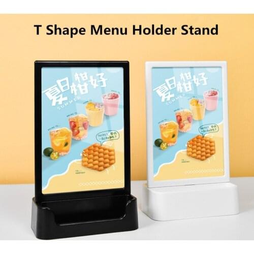 A4 T Shape Table Top Sign Holder 8.5 x 11 Display Stand Restaurants Menu Paper Card Holder Ad Frame