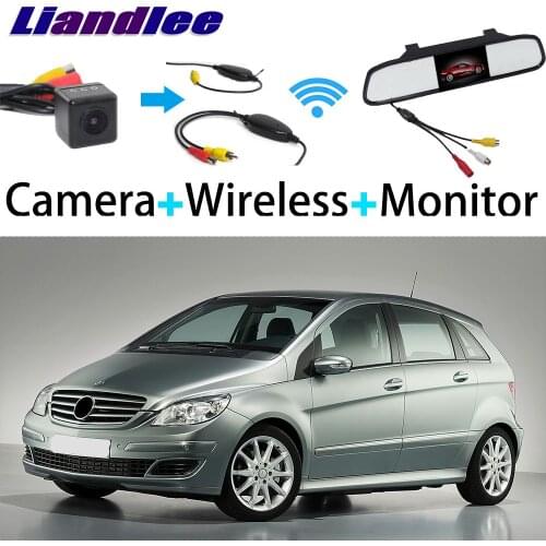 Liandlee 3in1 Wireless Receiver Mirror Monitor Special Rear View Camera Backup For Mercedes Benz MB B150 B160 B170 B180 B200